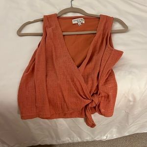 Madewell xs pink wrap top tank